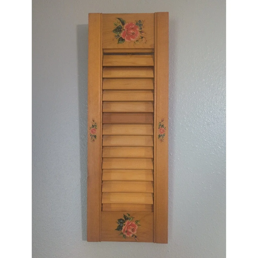 Vintage Wooden Louvered Wall Panel 20